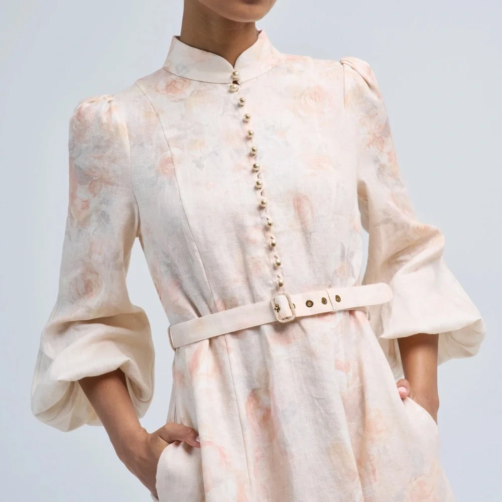 Zimmermann Crush buttoned midi Floral Long Sleeve Dress. Size 1. New with tags - Picture 2 of 13